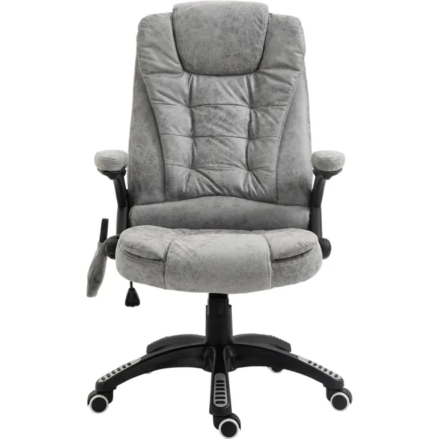 Vinona Bureaustoel met massage- en warmtefunctie - Met verstelbare rugleuning en afstandsbediening - 68 x 72 x 110-120 cm - Grijs