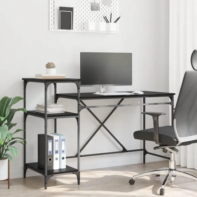 vidaXL Bureau Artisan Eiken Bewerkt hout 135 x 50 x 90 cm, foto 2