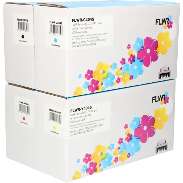 FLWR Samsung CLT-P404C Multipack zwart en kleur (Huismerk (compatible))