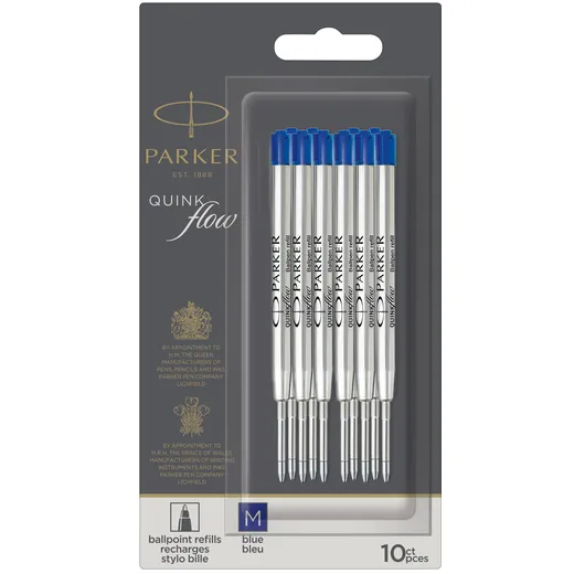 Parker Balpenvulling Parker Quinkflow medium blauw blister à 10 stuks