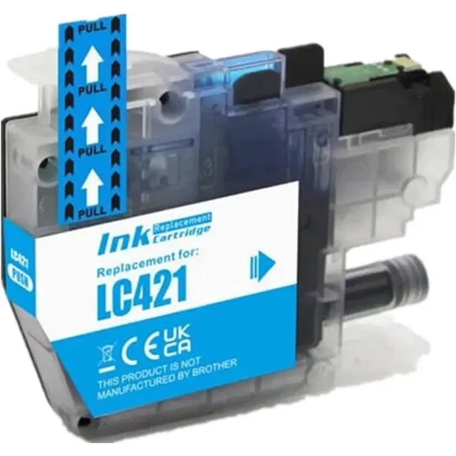 Inktkeuze LC-421 Cyaan - Huismerk inktcartridge compatible met Brother DCPJ1050DW / Brother DCPJ1140DW / Brother LC421 / Brother MFCJ1010DW