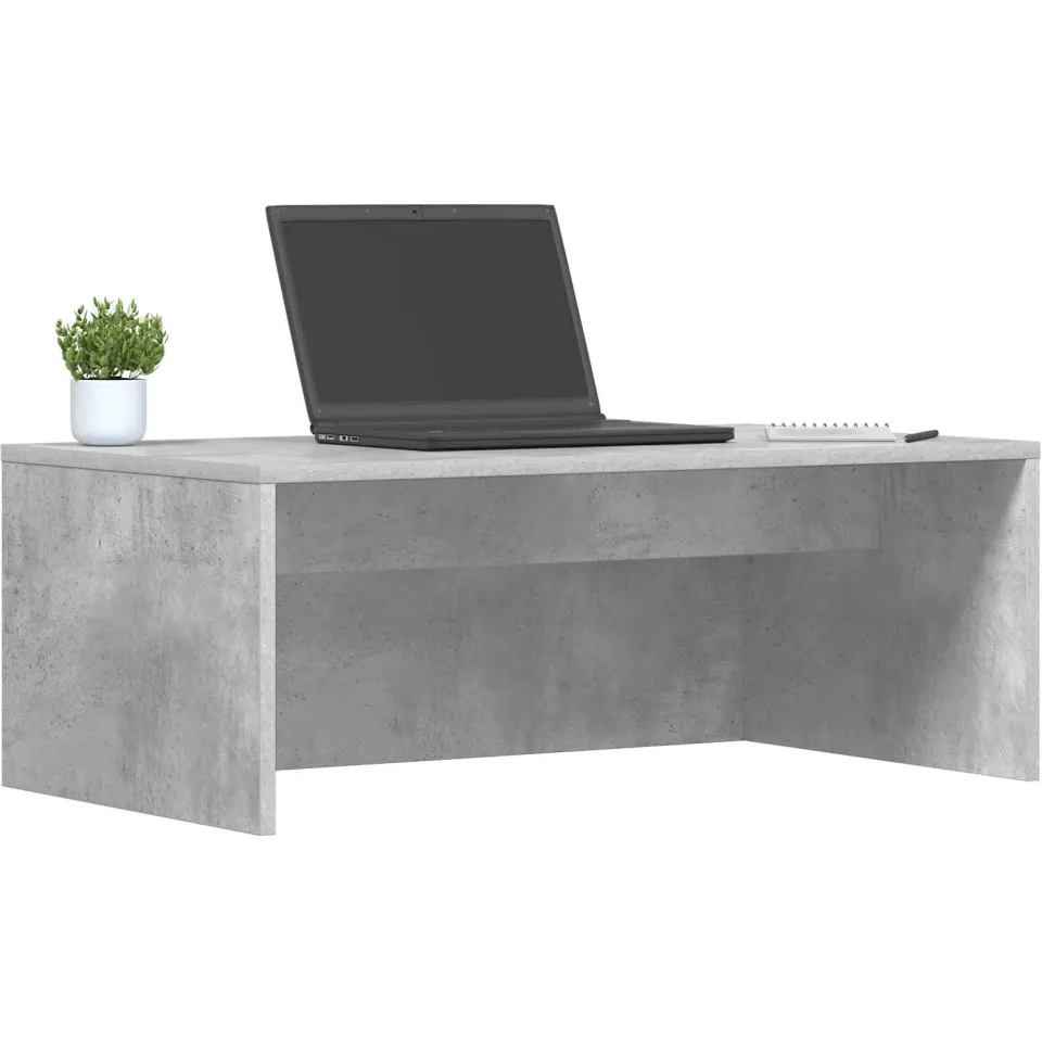 vidaXL Wandbureau Beton Grijs 80 x 45 x 30 cm Bewerkt hout