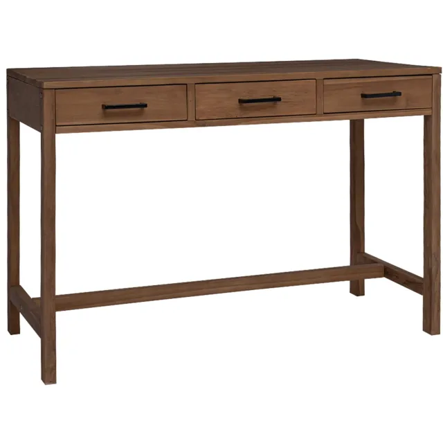 vidaXL Bureau met lades Naturel Massief Teakhout 110 x 50 x 75 cm Bruin