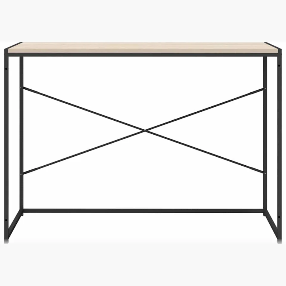 vidaXL Computerbureau 110x60x70 cm bewerkt hout zwart en eikenkleurig