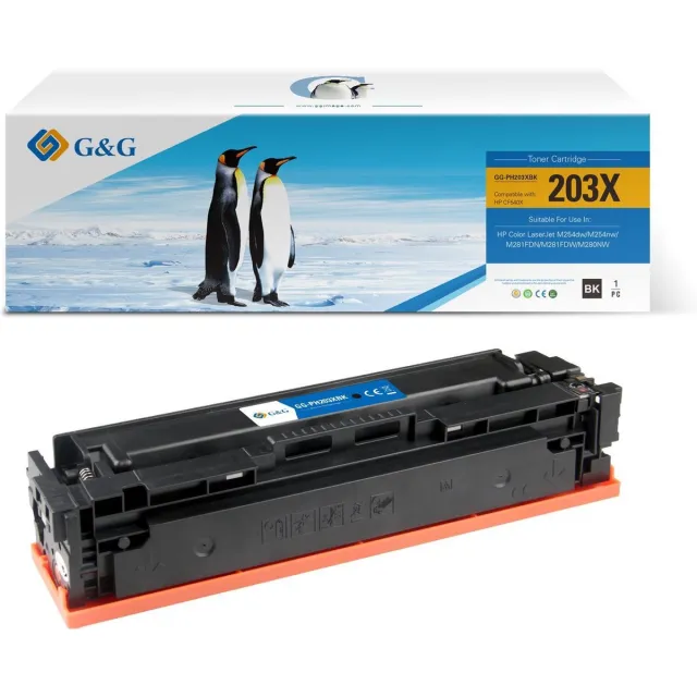 G&G CF540X voor HP 203X Tonercartridge Zwart 1 stuk(s) Hoge capaciteit Huismerk