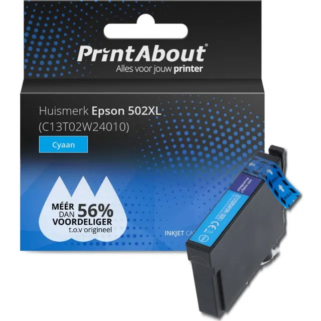 PrintAbout Alternatief voor Epson C13T02W34010 (502XL) Inktcartridge Magenta Hoge capaciteit Cyaan