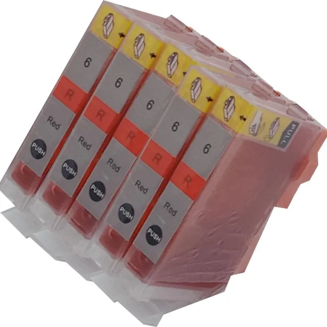 KATRIZ huismerk inkt Canon BCI-6 Rood | voor Canon Pixma Pro 9000/Pixma Pro 9000 Mark II | 5 stuks