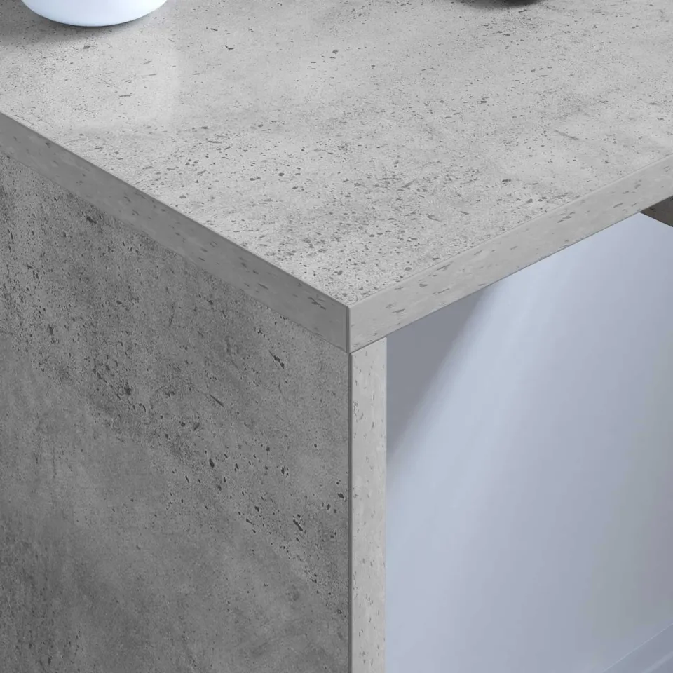 vidaXL Wandbureau Beton Grijs Bewerkt hout 60 x 45 x 30 cm, foto 4
