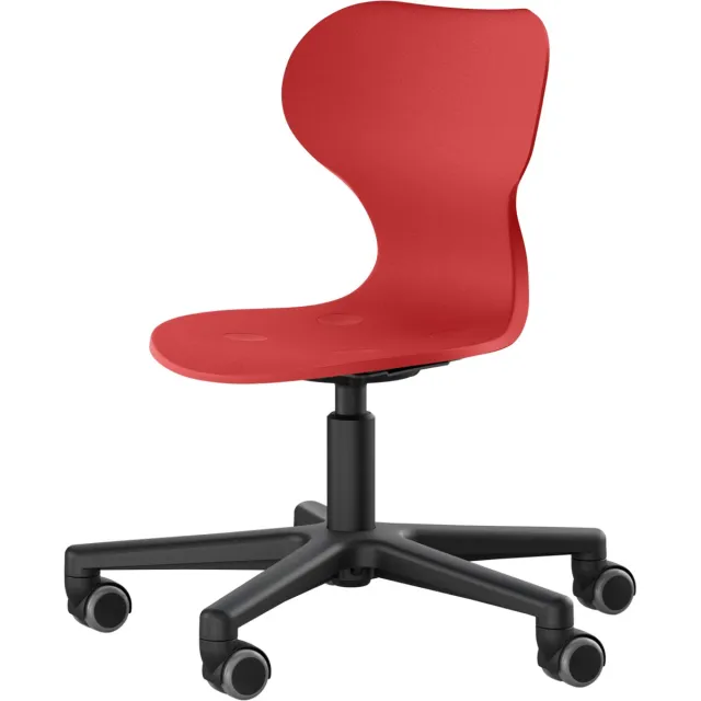 Moll World Moll Lucky Kinderbureaustoel - Ergonomische bureaustoel - In hoogte verstelbaar 35-53 cm - Meegroeiend - Tot 75 kg - Voor alle vloeren - Rood