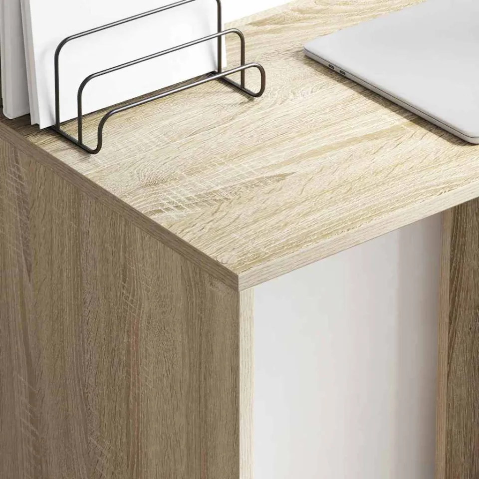vidaXL Bureau Sonoma Eiken 78,5 x 37 x 154,5 cm Bewerkt hout, foto 3