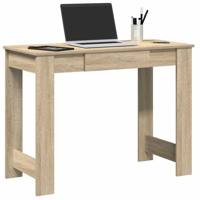 vidaXL Bureau 100x45x75 cm bewerkt hout sonoma eikenkleurig, foto 2