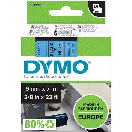Dymo 40916 (S0720710) Tape Zwart op blauw (9 mm), foto 2