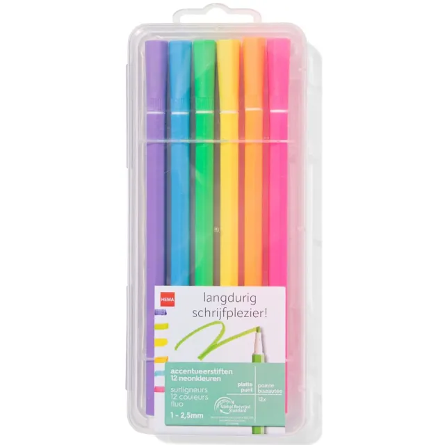 HEMA Accentueerstiften, set van 12 stuks