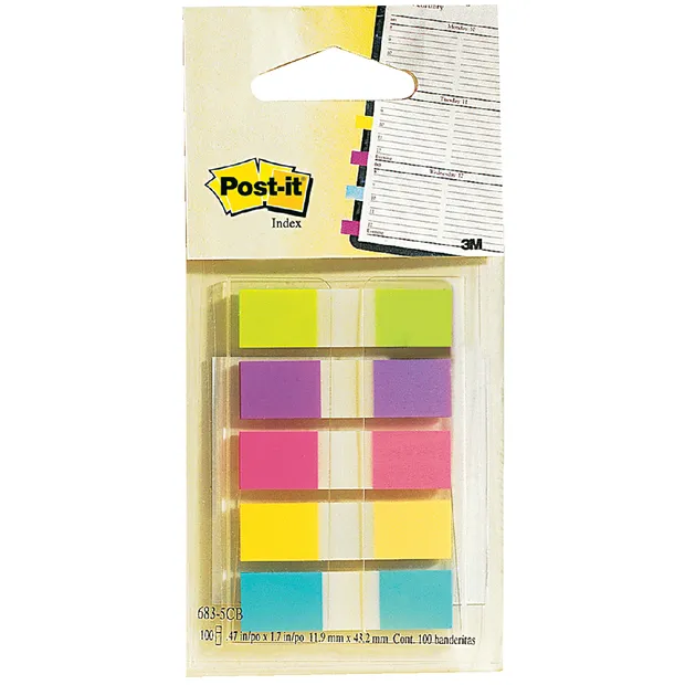 Post-it Indextabs Post-it 6835 11.9x43.1mm assorti 100 tabs