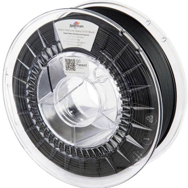 Spectrum Filaments 80741 PA6 Low Warp GF30 Filament PA6-GF Glasvezelversterkt, Hittebestendig, Chemisch bestendig, Mat Kleurloos