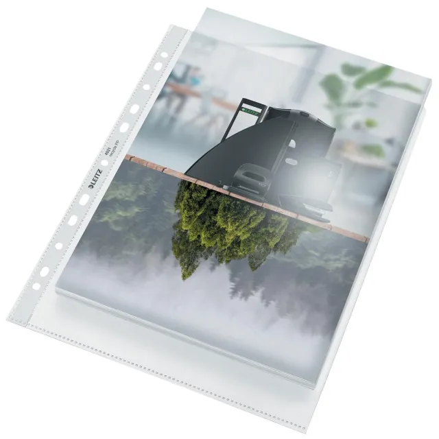 Leitz Recycle geperforeerde Maxi showtas, ft A4, 100 micron, gekorreld, doos van 25 stuks