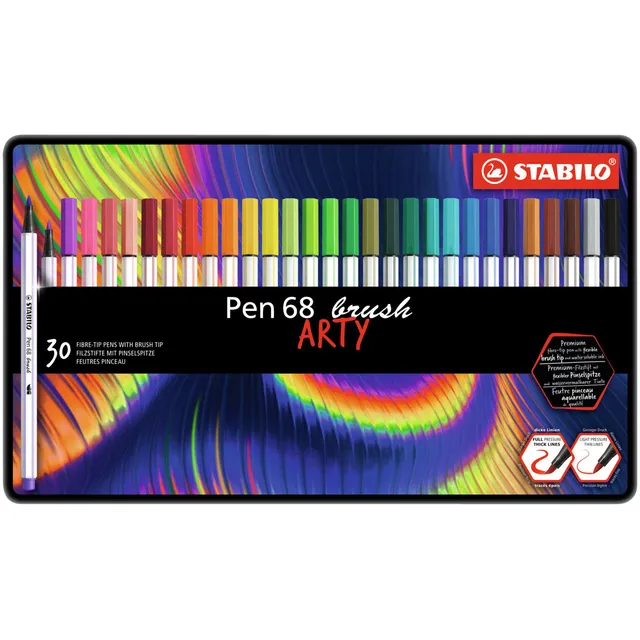Stabilo Brushstift STABILO Pen 568/30 Arty assorti blik à 30 stuks