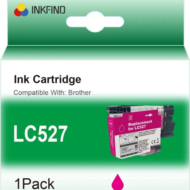 INKFIND LC527 Magenta inktcartridge compatibel met Brother LC527 LC-527 Magenta geschikt voor Brother MFC-J4350DW/J4550DW - 1-pack Magenta Magenta x 1