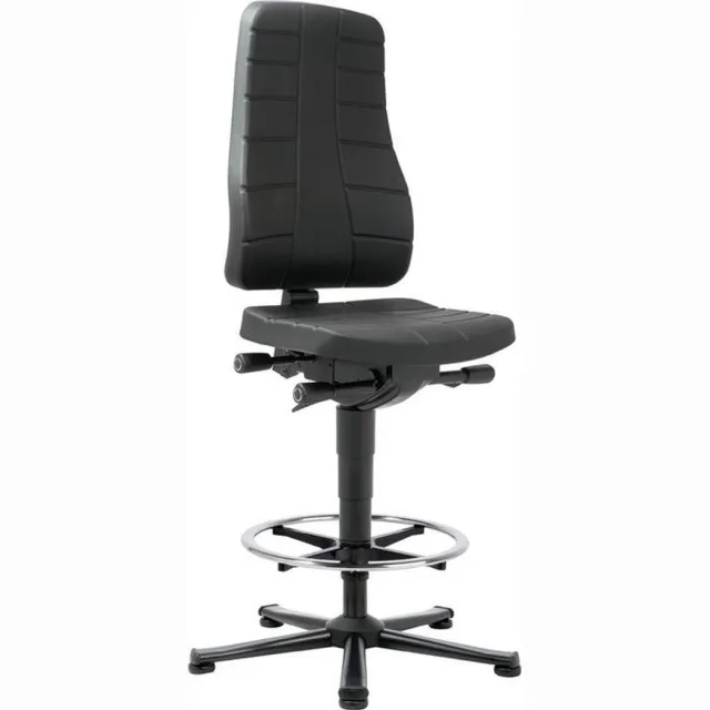 Interstuhl industriële draaistoel All-In-One Highline vloerglijde... zwart