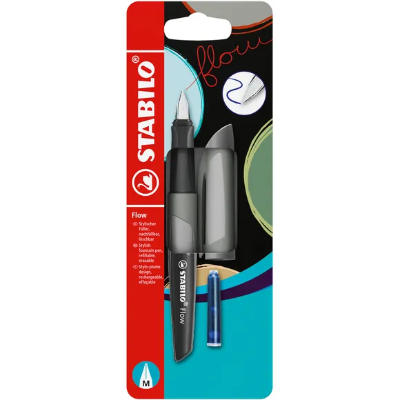 Stabilo Vulpen STABILO Flow medium grijs blister à 1 stuk