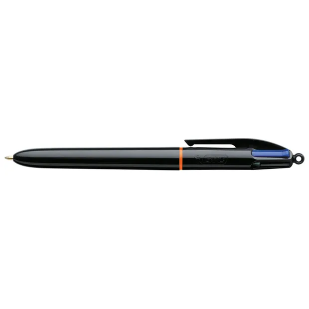 Bic Balpen Bic 4kleuren Pro met ring medium zwart blauw