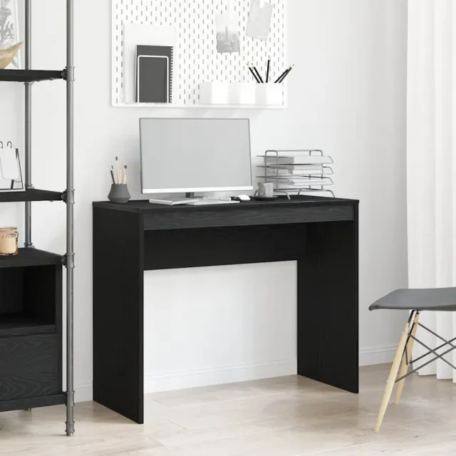 vidaXL Bureau Zwart Eiken 90x40x72 cm Bewerkt Hout, foto 2