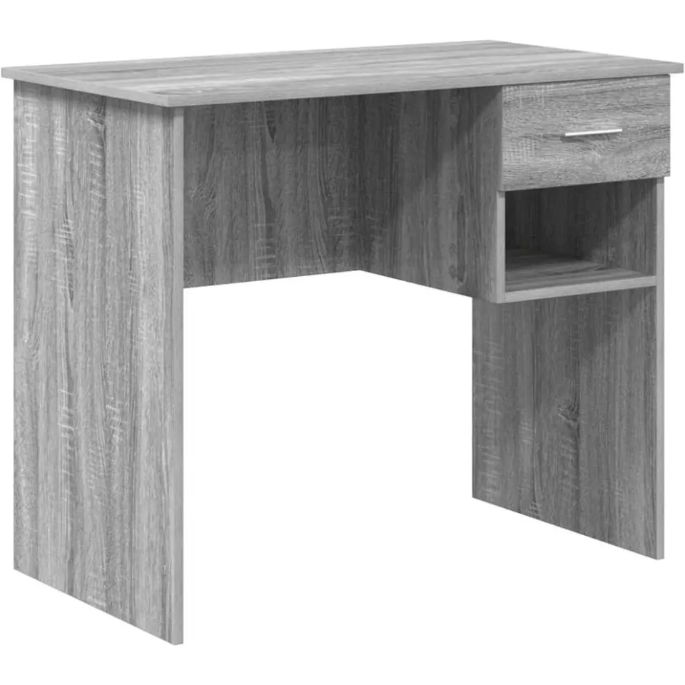 vidaXL Bureau Grijs Sonoma 90 x 49 x 75 cm Bewerkt hout, foto 3