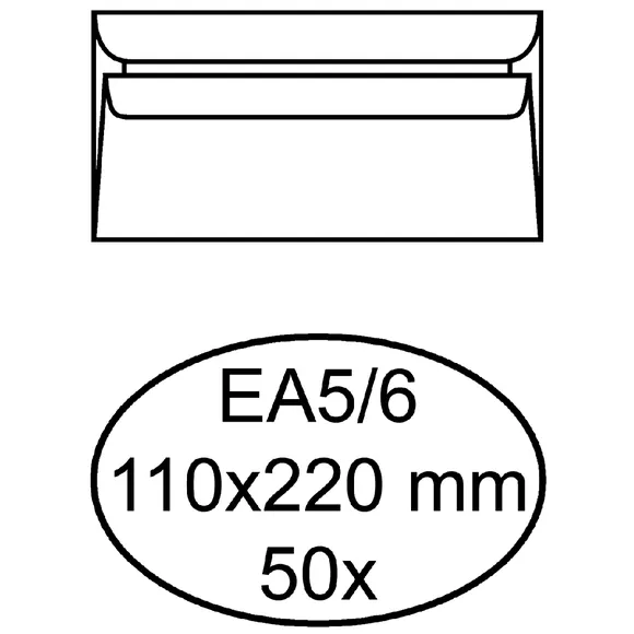 Quantore Envelop Quantore bank EA5/6 110x220mm zelfklevend wit 50 stuks