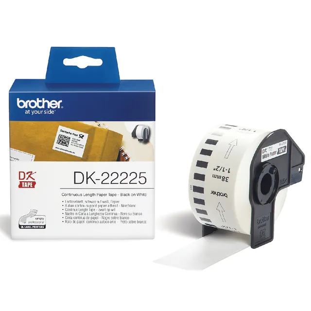 Brother Etiket Brother DK-22225 doorlopend 38mm 1 rol á 30m wit