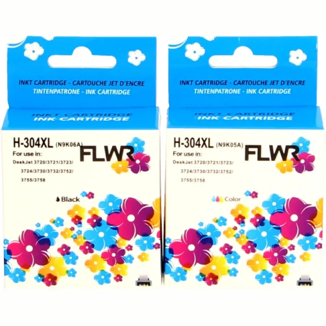 FLWR HP 304XL Multipack zwart en kleur (Huismerk (remanufactured))