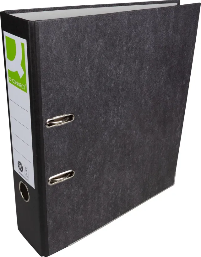 Q-CONNECT ordner, voor ft A4, uit karton, rug van 8 cm, gewolkt zwart