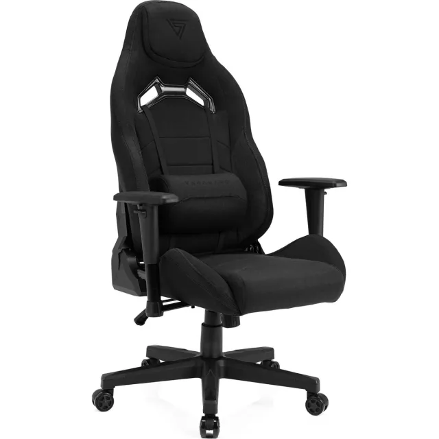 SENSE7 Vanguard Stoffen Gamestoel - Ergonomische Bureaustoel - Ademend - Tot 150kg - 2D Armsteunen & Kussens - Zwart