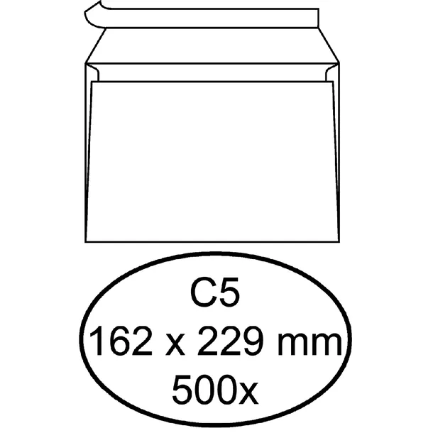 Hermes Envelop Hermes bank C5 162x229mm zelfklevend wit doos à 500 stuks