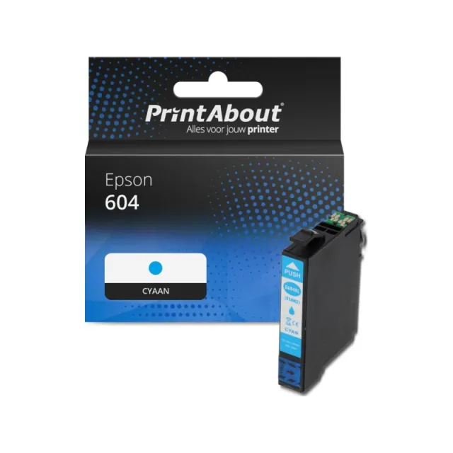 PrintAbout huismerk Inktcartridge 604 (C13T10G24010) Cyaan Geschikt voor Epson