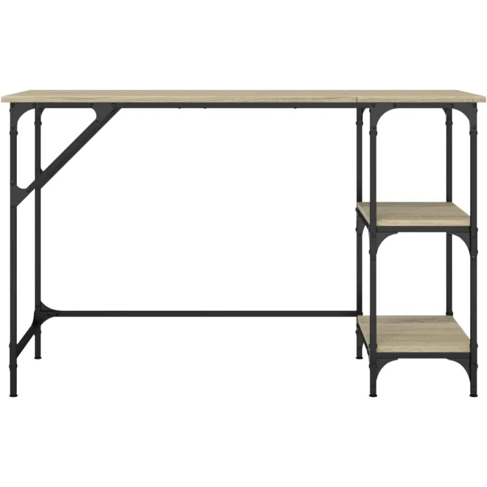 vidaXL Bureau 120x50x75 cm metaal en bewerkt hout sonoma eikenkleurig, foto 4