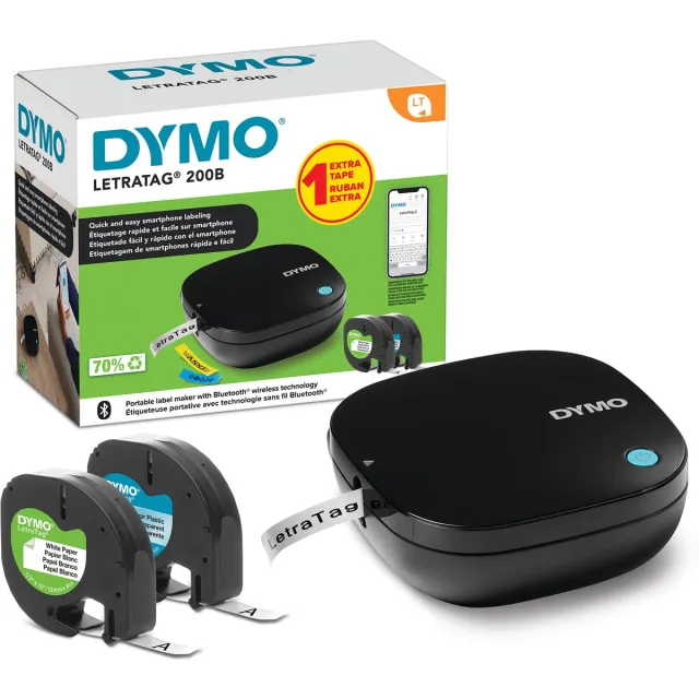 Dymo Display met 10 LetraTag 200B en 10 LetraTag 100H
