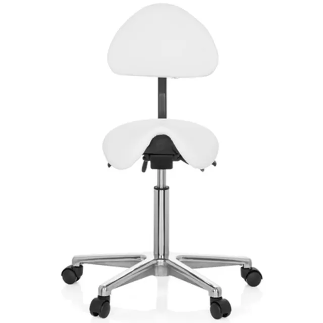 hjh office Kruk / Draaikruk / Werkstoel / Zadel TOP WORK 20 Kunstleer wit hjh OFFICE