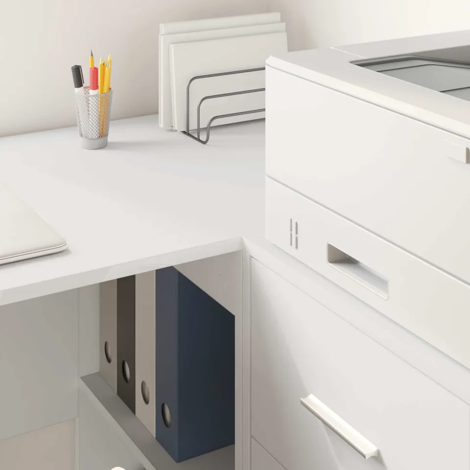 vidaXL Bureau Wit 102 x 50 x 75 cm Bewerkt hout, foto 4