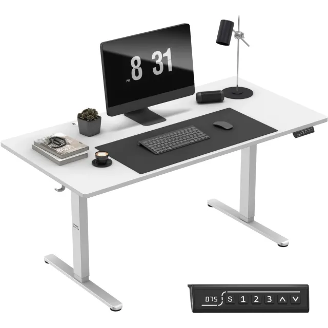 Mark Adler Leader 7.6 Ergonomisch Bureau - Elektrisch In Hoogte Verstelbaar - 160x80 cm - Wit