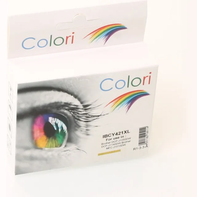 Colori huismerk inkt cartridge geschikt voor Brother LC421XLY Geel DCP-J1050DW DCP-J1140DW MFC-J1010DW Geel XL