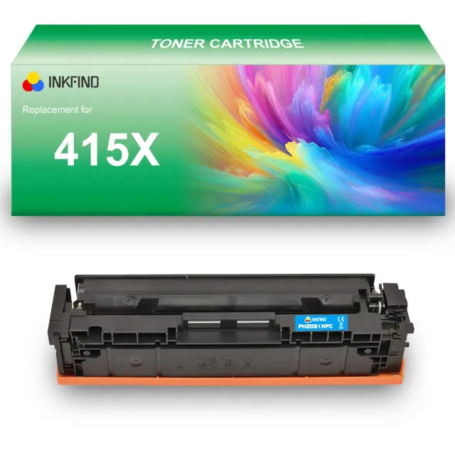 INKFIND 415X (W2031X) Cyaan tonercartridge compatibel met HP 415X (W2031X) Cyaan toner cartridge - 1-pack Cyaan cyaan x 1
