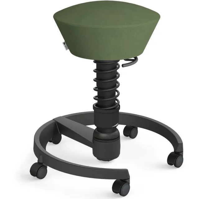 AERIS SWOPPER Comfort- ergonomische bureaustoel - zachte wielen - zwart frame - zitting microvezel - groen rood
