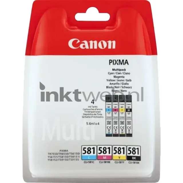 Canon CLI-581 4-pack zwart en kleur (Origineel) Multi
