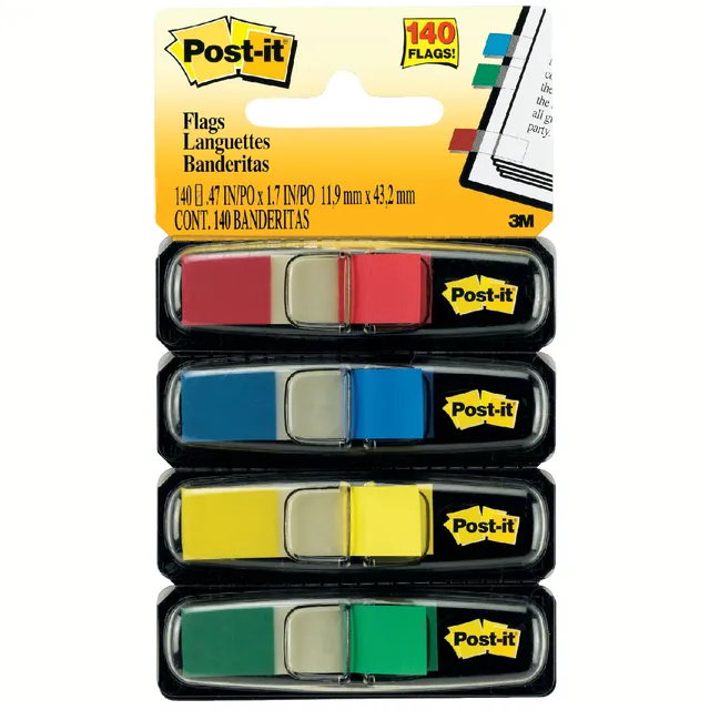 Post-it Indextabs Post-it 6834 11,9x43,1mm assorti 140 tabs