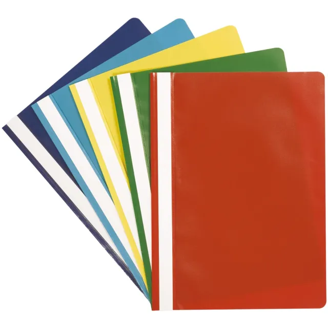 Q-CONNECT snelhechtmap, A4, geassorteerde kleuren, A4, pak van 5 stuks blauw