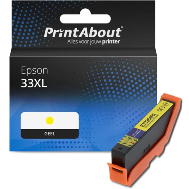 PrintAbout huismerk Inktcartridge 33XL (C13T33644012) Geel Hoge capaciteit geschikt voor Epson