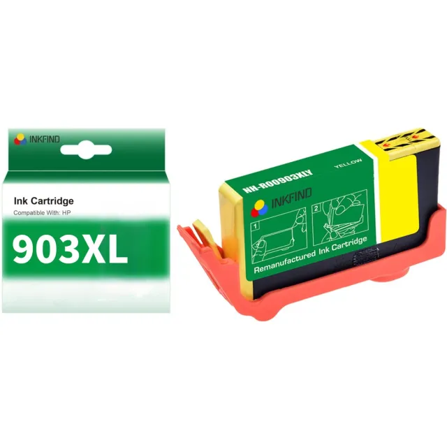 INKFIND 903XL Geel Inktcartridge compatibel met HP903 HP903XL HP 903 HP 903XL T6M11AE voor HP OfficeJet 6950, 6860, 6960 HP OfficeJet Pro 6970 HP Officejet Pro 6951 Hoge Capaciteit - 1-pack Geel Geel x 1