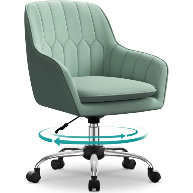 Hiaonyx Bureaustoel-Ergonomische Bureaustoel-Bureaustoelen voor Volwassenen-met Uittrekbare Voetsteun-Lichtgroen Zwart-Lichtgroen
