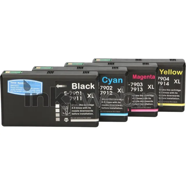 FLWR Inktcartridges / 79XL / Multipack Zwart & Kleur - Geschikt voor Epson zwart, cyaan, magenta, geel