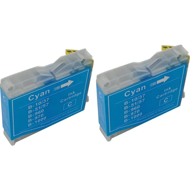 KATRIZ huismerk inkt voor|Brother LC51/LC970/LC1000/37C|12ml | ( 2stuks) Cyaan